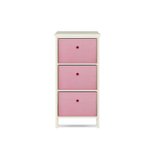 Load image into Gallery viewer, Home Master 3 Drawer Pine Wood Storage Chest Pink Fabric Baskets 70 x 80cm
