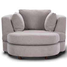 Load image into Gallery viewer, Sunshine Single Sofa Love Chair Fabric Swivel Armchair Ottoman Set - Steel
