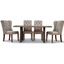 Load image into Gallery viewer, Begonia Dining Table 180cm Live Edge Solid Mango Wood Unique Furniture - Natural
