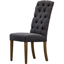 Load image into Gallery viewer, Begonia 9pc Dining Set 220cm Live Edge Table 8 Charcoal Fabric Chair Mango Wood
