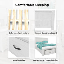 Load image into Gallery viewer, Foxglove Bed Frame Queen Size Timber Mattress Base With Storage Drawers - White

