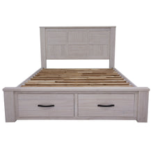 Load image into Gallery viewer, Foxglove Bed Frame Queen Size Timber Mattress Base With Storage Drawers - White
