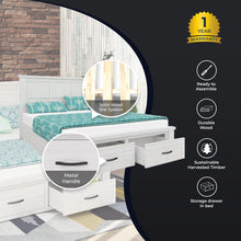 Load image into Gallery viewer, Foxglove Bed Frame Double Size Wood Mattress Base With Storage Drawers - White
