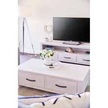 Load image into Gallery viewer, Foxglove ETU Entertainment TV Unit 166cm 3 Drawer Solid Mt Ash Wood - White
