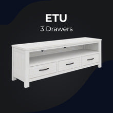 Load image into Gallery viewer, Foxglove ETU Entertainment TV Unit 166cm 3 Drawer Solid Mt Ash Wood - White
