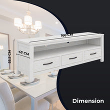 Load image into Gallery viewer, Foxglove ETU Entertainment TV Unit 166cm 3 Drawer Solid Mt Ash Wood - White
