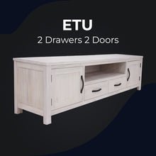 Load image into Gallery viewer, Foxglove ETU Entertainment TV Unit 216cm 2 Drawer 2 Door Mt Ash Wood - White
