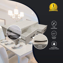 Load image into Gallery viewer, Foxglove Coffee Table 127cm 2 Drawer Solid Mt Ash Timber Wood - White
