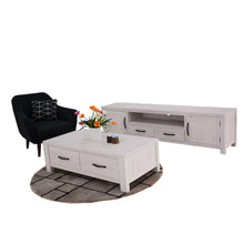 Load image into Gallery viewer, Foxglove Coffee Table 127cm 2 Drawer Solid Mt Ash Timber Wood - White
