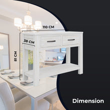 Load image into Gallery viewer, Foxglove Console Hallway Entry Table 110cm Solid Mt Ash Timber Wood - White
