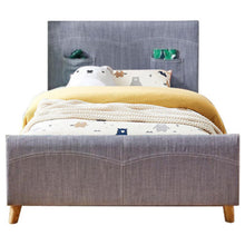 Load image into Gallery viewer, Phlox Kids Child Single Bed Fabric Upholstered Children Kid Timber Frame - Steel

