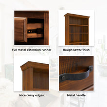 Load image into Gallery viewer, Umber Bookshelf Bookcase 4 Tier Drawers Solid Pine Timber Wood - Dark Brown
