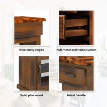Load image into Gallery viewer, Umber Kitchen Work Bench Storage Trolley Solid Pine Wood Portable Cart Wheels
