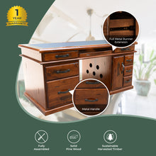 Load image into Gallery viewer, Umber Study Computer Desk 165cm Office Executive Table Solid Wood - Dark Brown
