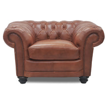 Load image into Gallery viewer, Sonny 1 Seater Genuine Leather Sofa Chestfield Lounge Couch - Butterscotch
