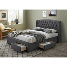 Load image into Gallery viewer, Honeydew Double Size Bed Frame Timber Mattress Base With Storage Drawers - Grey
