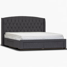 Load image into Gallery viewer, Honeydew Double Size Bed Frame Timber Mattress Base With Storage Drawers - Grey
