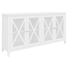 Load image into Gallery viewer, Daisy Buffet Table 180cm 4 Glass Doors Wood Hampton Style - White
