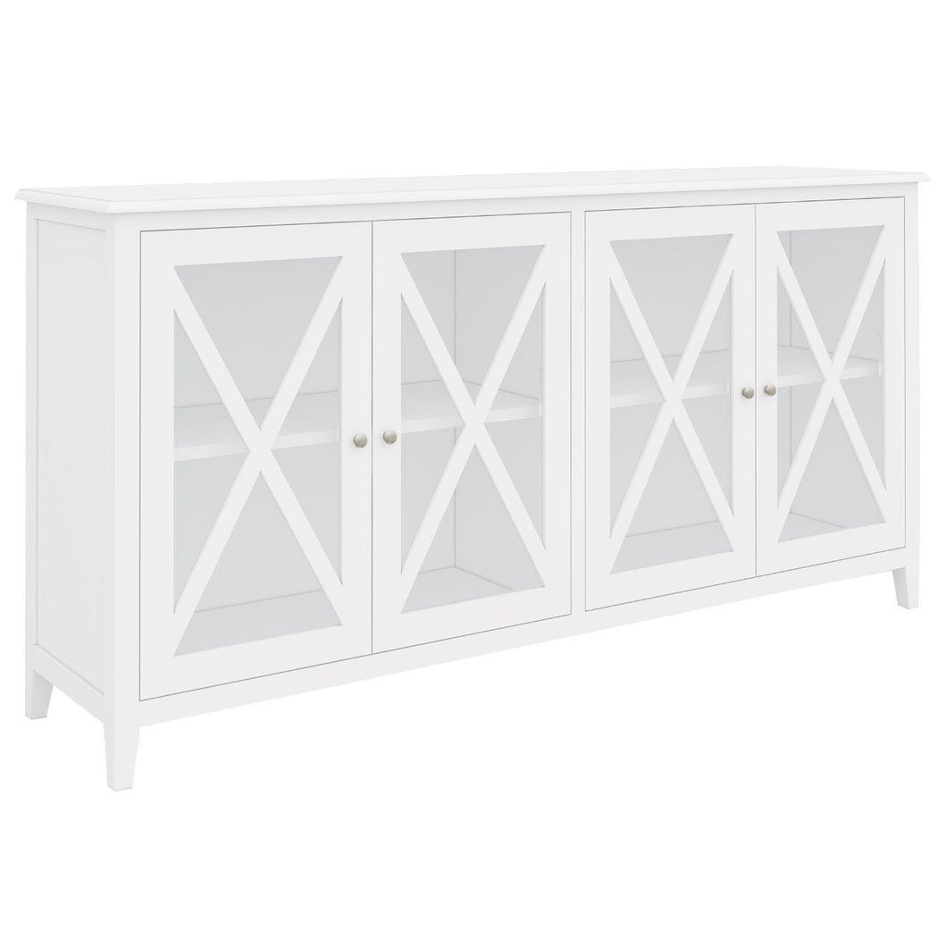 Daisy Buffet Table 180cm 4 Glass Doors Wood Hampton Style - White