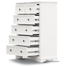 Load image into Gallery viewer, Celosia Tallboy 6 Chest of Drawers Solid Acacia Wood Bed Storage Cabinet - White
