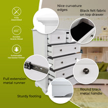 Load image into Gallery viewer, Celosia Tallboy 6 Chest of Drawers Solid Acacia Wood Bed Storage Cabinet - White
