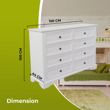 Load image into Gallery viewer, Celosia Dresser 8 Chest of Drawers Bedroom Acacia Timber Storage Cabinet - White
