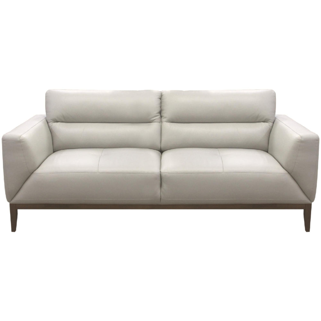 Downy  Genuine Leather Sofa 3 Seater Upholstered Lounge Couch - Silver