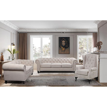 Load image into Gallery viewer, Mellowly 2 Seater Sofa Fabric Uplholstered Chesterfield Lounge Couch - Beige
