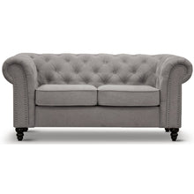 Load image into Gallery viewer, Mellowly 2 Seater Sofa Fabric Uplholstered Chesterfield Lounge Couch - Grey
