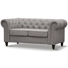 Load image into Gallery viewer, Mellowly 2 Seater Sofa Fabric Uplholstered Chesterfield Lounge Couch - Grey
