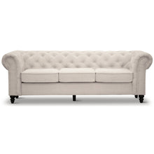 Load image into Gallery viewer, Mellowly 3 + 2 Seater Sofa Fabric Uplholstered Chesterfield Lounge Couch - Beige
