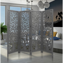 Load image into Gallery viewer, Life Dig 4 Panel Room Divider Screen Privacy Shoji Timber Wood Stand - Dark Grey
