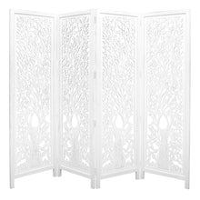 Load image into Gallery viewer, Life Dig 4 Panel Room Divider Screen Privacy Shoji Timber Wood Stand - White

