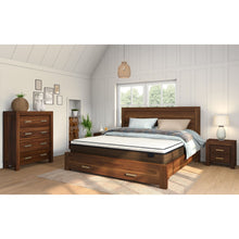 Load image into Gallery viewer, Comfortis 4pc Queen Bed Frame Suite Bedside Tallboy Furniture Package - Walnut
