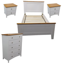 Load image into Gallery viewer, Lobelia 4pc King Single Bed Suite Bedside Tallboy Bedroom Furniture Package -Wht
