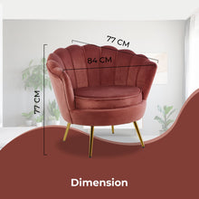 Load image into Gallery viewer, Bloomer Velvet Fabric Accent Love Chair Round Ottoman Set - Rose Pink
