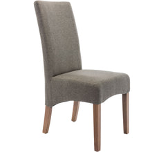 Load image into Gallery viewer, Aksa Fabric Upholstered Dining Chair Set of 2 Solid Pine Wood Furniture - Grey
