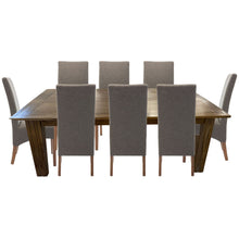 Load image into Gallery viewer, Aksa Fabric Upholstered Dining Chair Set of 4 Solid Pine Wood Furniture - Grey

