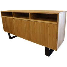 Load image into Gallery viewer, Petunia  Buffet Table 160cm 3 Door 3 Niche Elm Timber Wood Metal Leg - Natural
