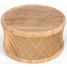 Load image into Gallery viewer, Freesia 80cm Round Coffee Table Mango Wood Top Rattan Frame - Natural
