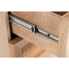 Load image into Gallery viewer, Olearia  Bedside Table 2 Drawer Storage Cabinet Solid Mango Wood Rattan Natural
