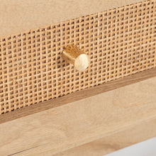 Load image into Gallery viewer, Olearia  Bedside Table 1 Drawer Storage Cabinet Solid Mango Wood Rattan Natural
