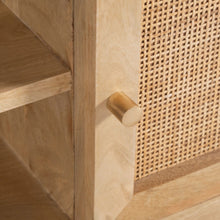 Load image into Gallery viewer, Olearia  ETU Entertainment TV Unit 175cm Solid Mango Wood Rattan 2 Door Natural
