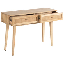 Load image into Gallery viewer, Olearia  Console Table 110cm Solid Mango Timber Wood Rattan Furniture Natural
