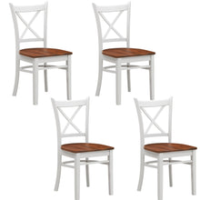 Load image into Gallery viewer, Lupin Dining Chair Set of 4 Crossback Solid Rubber Wood Furniture - White Oak
