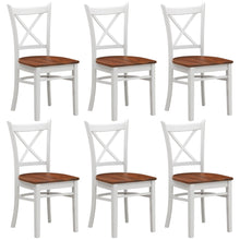 Load image into Gallery viewer, Lupin Dining Chair Set of 6 Crossback Solid Rubber Wood Furniture - White Oak

