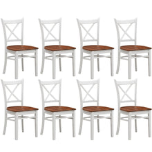Load image into Gallery viewer, Lupin Dining Chair Set of 8 Crossback Solid Rubber Wood Furniture - White Oak
