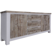 Load image into Gallery viewer, Plumeria Buffet Table 200cm 2 Door 3 Drawer Solid Acacia Timber - White Brush
