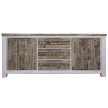 Load image into Gallery viewer, Plumeria Buffet Table 200cm 2 Door 3 Drawer Solid Acacia Timber - White Brush
