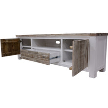Load image into Gallery viewer, Plumeria ETU Entertainment TV Unit 210cm 2 Door Solid Acacia Timber -White Brush
